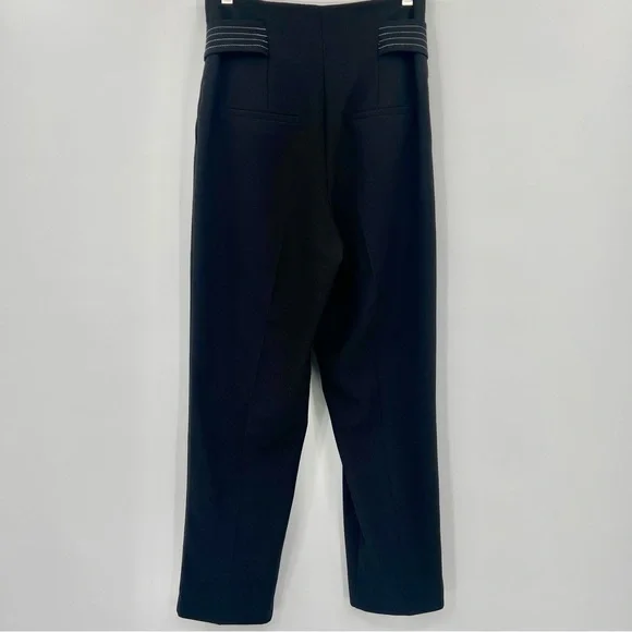 NWT Topshop Paperbag High Waist Black Career Trousers 4 - Picture 3 of 10